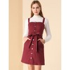 Allegra K Women's Classic Adjustable Strap A-Line Overall Denim Dress - 4 of 4