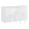 Full/Twin Size Wooden Murphy Bed Wall Bed with Drawers, Cabinets, USB Ports, and Stool 4S -ModernLuxe - 4 of 4