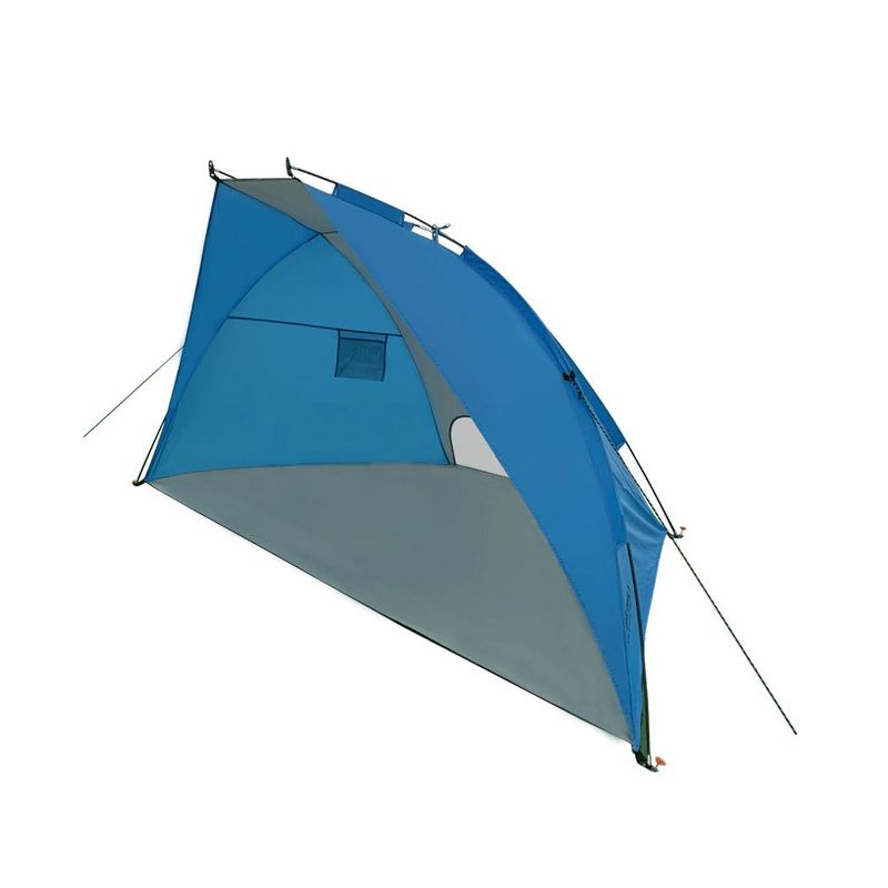 Drift Creek BS-002 Outdoor Portable Canopy Beach Waterproof Windproof Shelter Sun Shade Tent with 2 Mesh Sand Pockets, Carry Bag, and Stakes, Blue, 4 of 6