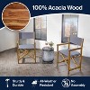 Cukor Classic Vintage Outdoor Acacia Wood Folding Director Chair with Canvas Seat- JONATHAN Y - 3 of 4