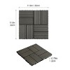 Wood Plastic Composite Deck Tiles Set of 20pcs, Composite Decking Resist Rust，DIY Interlocking Decking Tiles, Floor Tile,Durable, 12x12in Dark Grey - 2 of 4