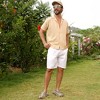 Campus Sutra Men Men's Beige Embroidered Geometric Shirt - 3 of 3