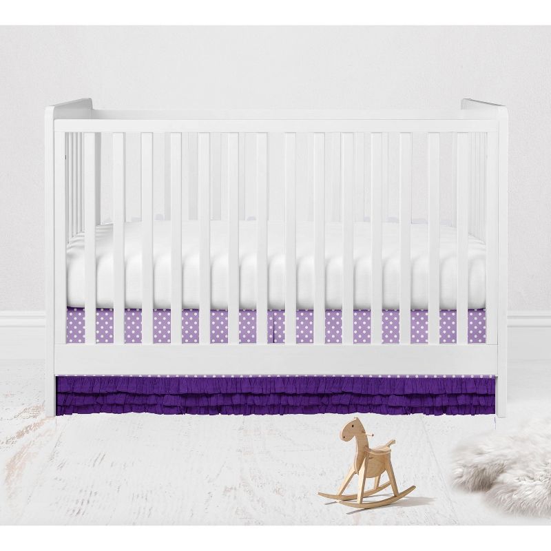 Bacati - MixNMatch Purple frills on bottom Crib/Toddler ruffles/skirt, 4 of 5