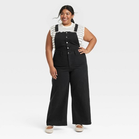 Women s Denim Sailor Overalls Universal Thread Black 24