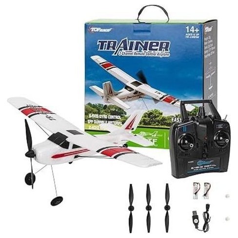 Top Race Remote Control Plane 3 Channel Rc Airplane With Propeller Saver Target