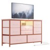 Dresser TV Stand, 8 Dresser TV Stand for 55” TV, Long Dresser for Bedroom with Power Outlets & LED Lights - 2 of 4