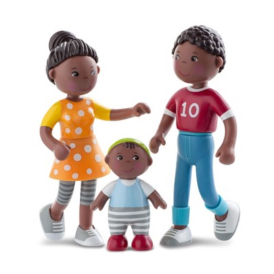 African American family deals mom dad baby dollhouse