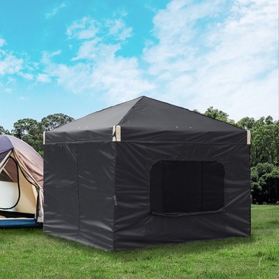 Aoodor 10' x 10' Pop Up Canopy Tent, Beach Tent with Removable Mesh Sidewalls, Portable Instant Shade Canopy with Roller Bag