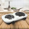 Brentwood Electric 1500W Double Burner in White - 4 of 4