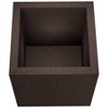 Vioscapes Square Coffee Bean Husk & Recycled Plastic Planter Box with Pot Brown 4.7"x4.7" - 3 of 4