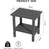 OBOKATA Weather Resistant Outdoor Side Table, Adirondack HDPE Small Outdoor Table, 2-Tier Small Patio Tables for Outside or Indoor,Gray - 3 of 4