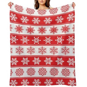 Red Christmas Christmas Throw Blanket Soft Fleece Christmas Blanket Cozy Flannel Throw for Couch Bed 40x50 inches - 1 of 1