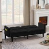 NicBex 75.5" Velvet Futon Sofa Bed,Convertible Couch with Adjustable Backrest,Side Pockets,USB Port,Sleeper Couch for Living Room Apartment - 2 of 4