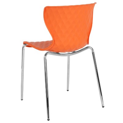 Lowell Orange Metal Stacking Dining Chair
