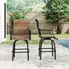 Aghana Digitals 2-Piece Brown Outdoor Swivel Bar Stools with Steel Frame, Sling Fabric, Armrests & - 2 of 4