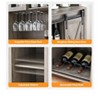 Dark Brown 70" Tall Farmhouse Coffee Bar Cabinet, Sliding Barn Doors Wine Bar Cabinet with Storage Shelves, Hutch Cabinet with 6 Bottle Wine Rack and - 3 of 4