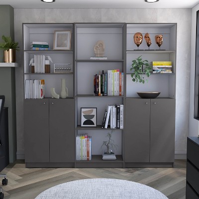 NicBex Bookcases for Living Room 3 Piece Bookcase Set 60" Wide Storage Cabinet Bookshelf with 14 Shelves for Home Office and Bedroom