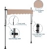Manual Retractable Patio Awning 118" x 118" with Adjustable Height, UV Protection & Crank Handle – Ideal for Backyard, Garden, Outdoor Shade Khaki - 4 of 4