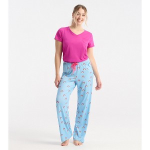 Women's Lucky Rainbow Polyknit Pajamas Pants - 1 of 4