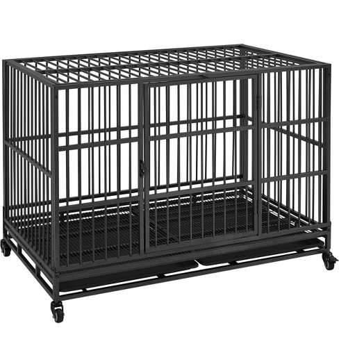 Yaheetech 48-inch Indestructible Dog Crate On Wheels, Black : Target