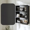 Wooakway 24 x 36 Inch Recessed or Wall Mount Medicine Cabinet Black Bathroom Storage with 3 Cupboards - 3 of 4