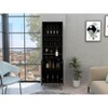 Gulches Cabinet with 2 Interior Shelves, 8 Uncovered Liquor Wine Shelves and 4 Steel Light Legs,Easy to Assemble - 2 of 4