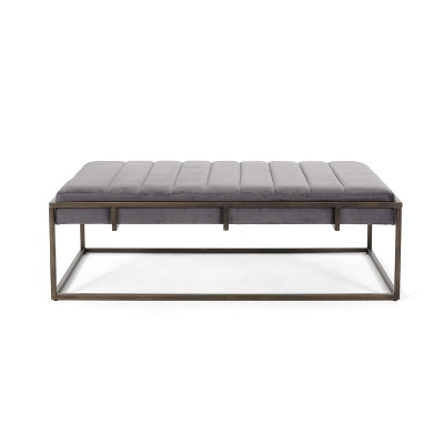 TiramisuBest Storage Ottoman Bench, Brown PU Entryway Bench, 51.25"L x 17.5"W x 16.25"H