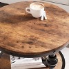 Round End Table with Storage Shelves, 3-Tier Round Farmhouse Side Table w/Mental Support Legs - 3 of 4