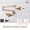 CASAINC Wall Mount Kitchen Pot Filler Faucet with Double Handle Swing Arm Spout - 4 of 4