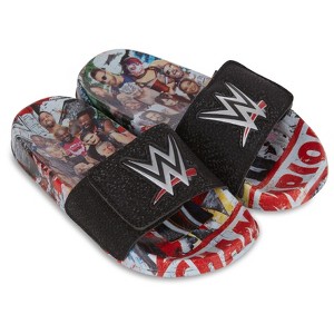WWE Boys Championship Belt Slides - John Cena, Roman Reigns, Seth Rollins World Wrestling Champion Belt Slip On Slide Sandals - 1 of 4