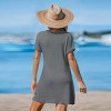 Women's Ivory/Khaki/Green/Blue Notched Neck Short Sleeve Cover-Up Dress - Cupshe - 3 of 4