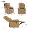 Kumasinova Modern Small Recliner Sofa,Compact Adjustable Reclining Chair with 3 Modes,330lb Capacity Camel Color Sofa for Small Living Room - 3 of 4