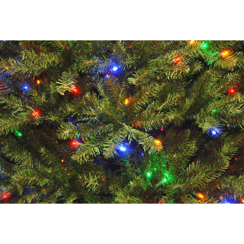 National Tree Company Pre-Lit LED Full Dunhill Fir Hinged Artificial Christmas Tree Dual Color Lights with 9 Function Footswitch, 4 of 6