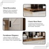 Farmhouse Makeup Vanity Tables with Sliding Lighted HD mirror, Vanity Desk with Glass Tabletop for Bedroom, Stool Included - 4 of 4