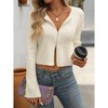 Coolmee Women's Fall Trendy Double Zip Up Long Sleeve Soft Knit Lightweight Cropped Cardigan Sweaters - 4 of 4