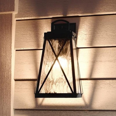 Urban Ambiance Luxury English Country Outdoor Wall Light,  19-1/4"H x 10-1/2"W,  Midnight Black, UHP1055