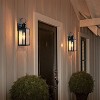 C Cattleya 2-Pack 16.75in Matte Black Motion Sensor & Dusk to Dawn Outdoor Wall Lantern with Seeded Glass - 4 of 4