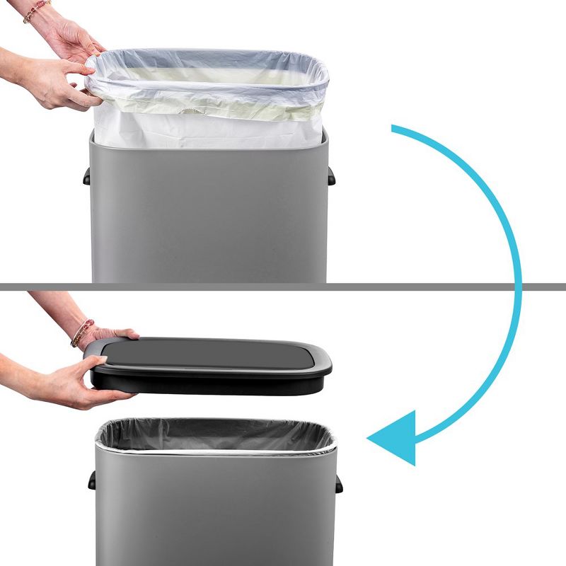 Touchless Trash Can 14.5 Gallon/55 L, Automatic Sensor Rectangle Garbage Bin, 4 of 7