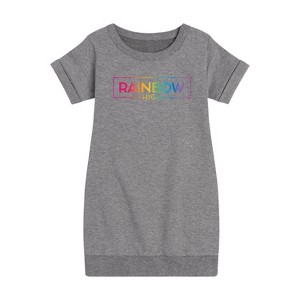 - Rainbow High - Gradient Logo Graphic Short Sleeve Fleece Dress - 1 of 4