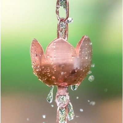 Marrgon Marrgon Copper Rain Chain with Tulip Style Cups for Gutter Downspout Replacement