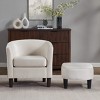 GlasFlength Accent Chairs Swivel Accent Chair Chenille Barrel Armchair with Ottoman Set Modern Side Chair for Room, White, 26.8"*24.4"*26.6" - 2 of 4