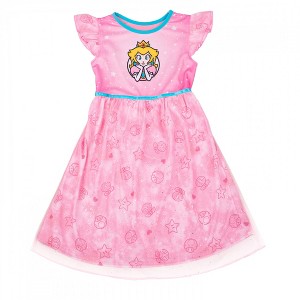 Kids Super Mario Bros. Princess Peach Gown Pajamas - 1 of 2