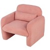 Ridstar Pink Teddy Fleece Accent Chair with Arms and Pillow for Living Room, Bedroom - 4 of 4