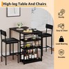 3-Piece Counter Height Dining Set - Pub Table with Storage & Upholstered Stools for Small Spaces - 4 of 4