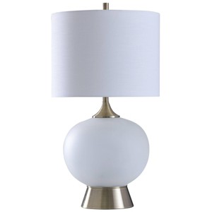 Gemma Moon Glow/Soft Glow Night Light with Fabric Shade White - StyleCraft: Chrome Finish, UL Listed - 1 of 3