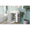 Osparple 21.6" Small Bathroom Vanity with Ceramic Sink Modern Freestanding Bathroom Vanity with 1 Door Right Side Storage - 3 of 4