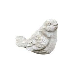 Slickblue Set of 2 Cement Bird Statues, Decorative Sitting Birds, Indoor/Outdoor, Raw Washed Finish, 3.5"x4.9"x3.7" - 1 of 3