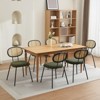 Coucheta Rattan Dining Chairs Set of 4, Mid-Century Modern Velvet Upholstered Dining Chairs with Metal Legs for Kitchen, Living Room, Reception - 4 of 4