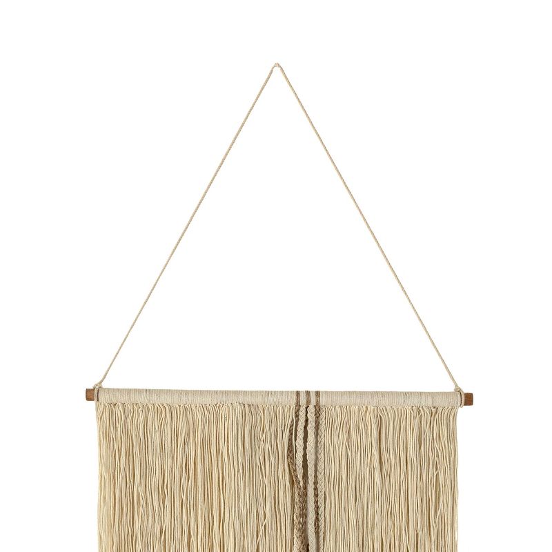 Hand Woven Yarn with Metal Bells Wall Art Cotton, Wood Dowel & Jute by Foreside Home & Garden, 5 of 7