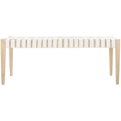 Amalia Leather Weave Bench  - Safavieh